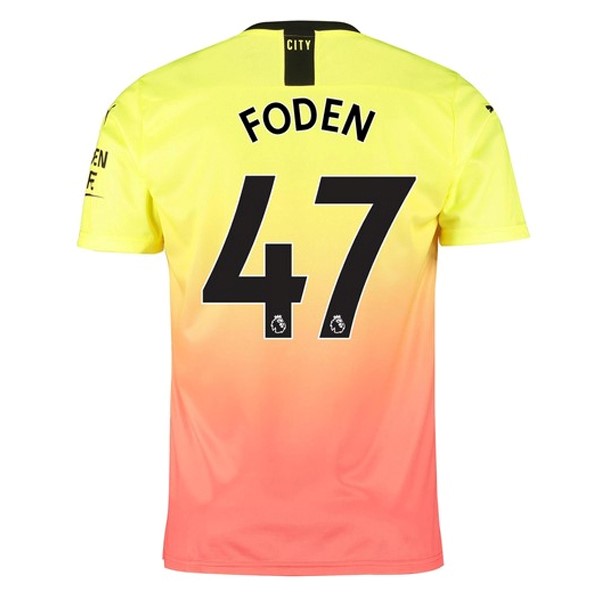 Camiseta Manchester City NO.47 Foden Replica Tercera Ropa 2019/20 Naranja